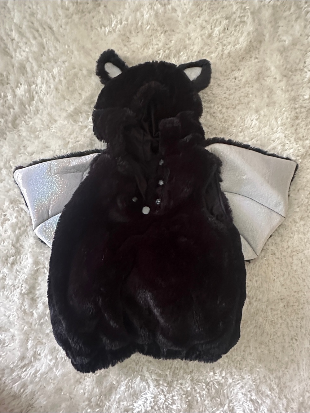 Target Black Plush Bat Hooded One-Piece with Silver Wings